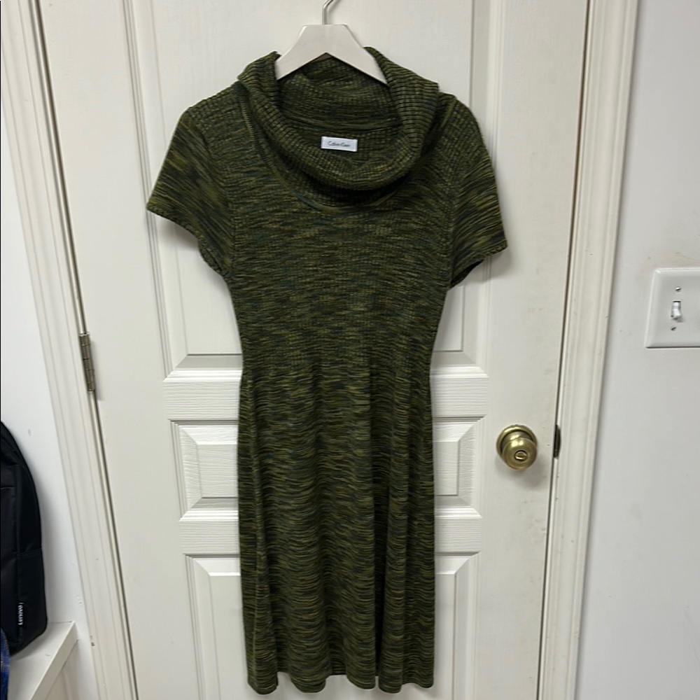Calvin Klein Olive Green Midi Dress